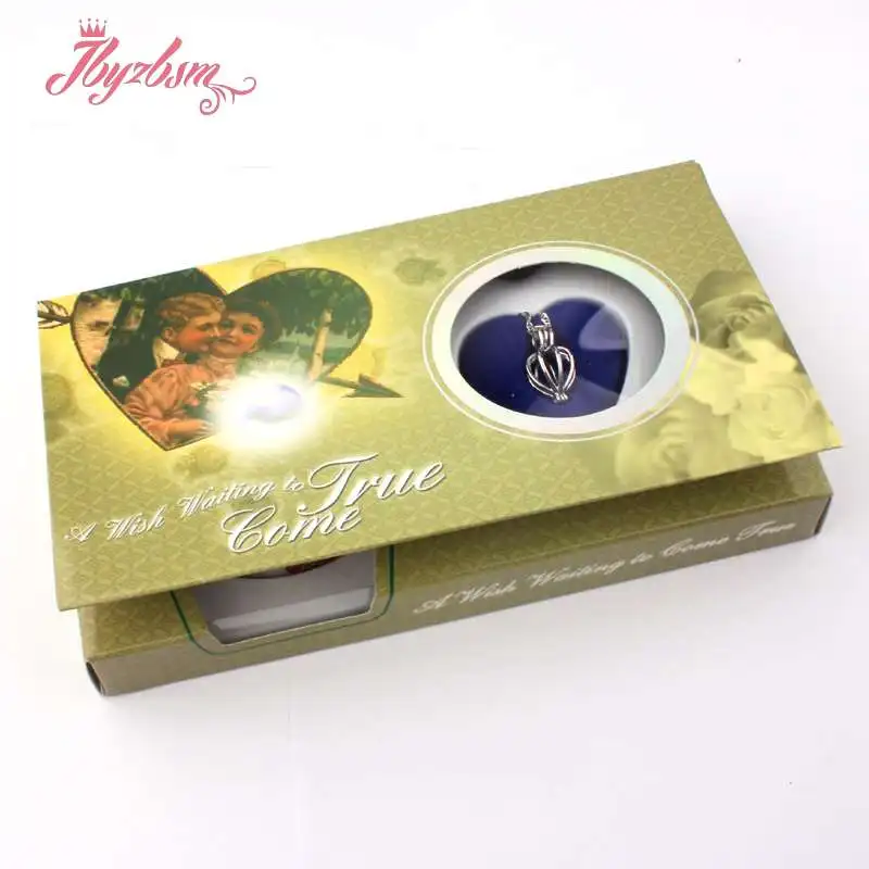 Натуральная устричная пожелание пресноводного жемчуга ожерелье подвеска в виде сердца Женщины таинственный сюрприз ювелирные изделия 1 комплект подарок - Окраска металла: Angel-2