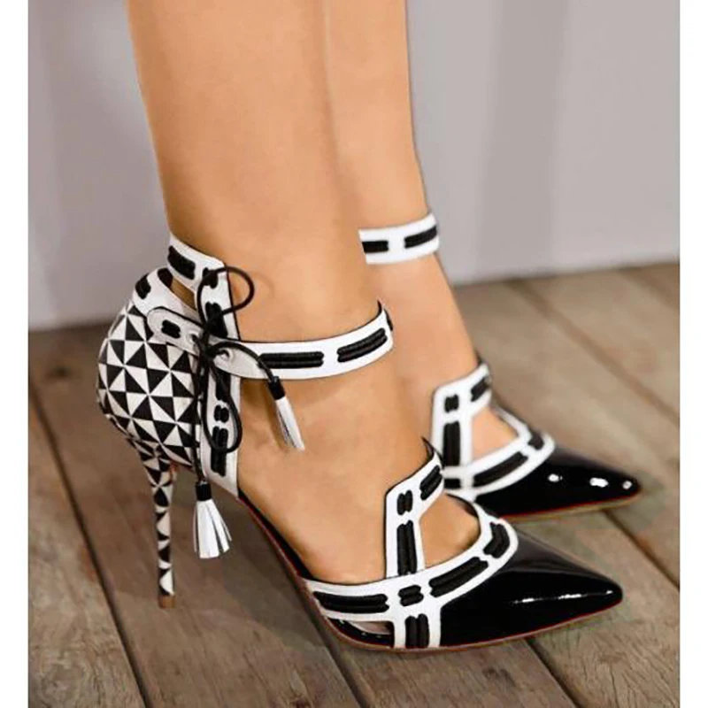 

New women stiletto high heels sexy pumps pointed toe strappy ladies bridal wedding shoes big size