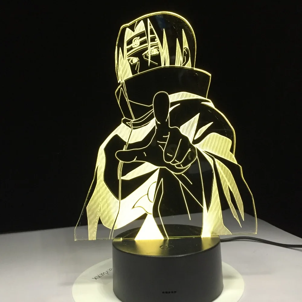  Naruto Night Light 7 Color Changing Led Kids Bedside Sasuke Modelling Lighting Fixtures 3D Visual A - 32913741528