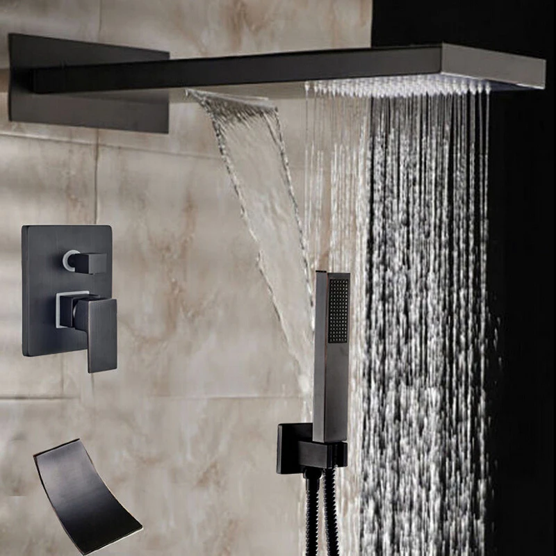 Wholesale And Retail Multi-function Oil Rubbed Bronze Shower Faucet Bathtub Mixer Tap W Hand Shower