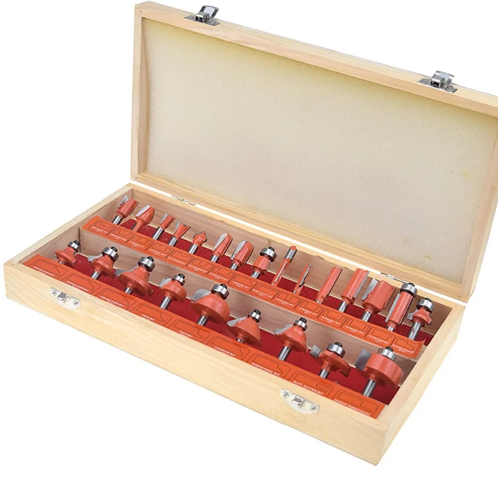 

KSEIBI 103120 1/4 Inch Shank Tungsten Carbide Router Bit Set Woodworking (24Pack)