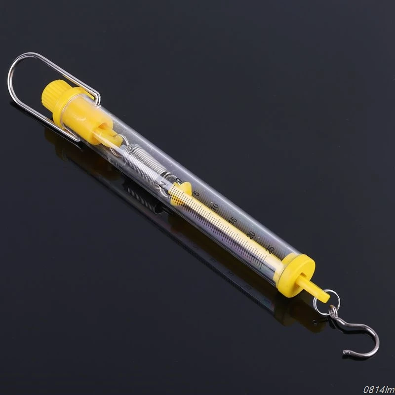 Newton force meter Max Capacity 25N Plastic Tubular Spring Scale Dual Scale Labeled for Physical Experiment