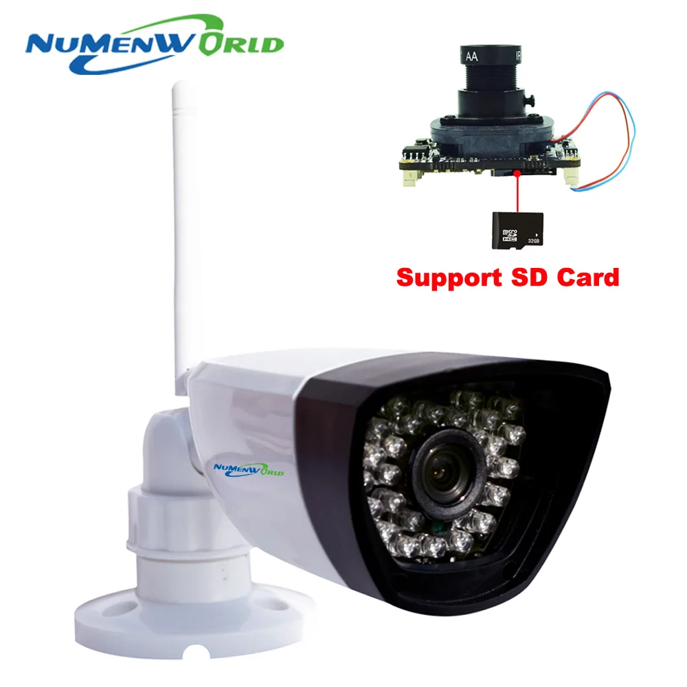 Беспроводная IP камера 720P HD P2P ONVIF 802.11b/G/N Wi Fi сетевая Проводная ИК наружная