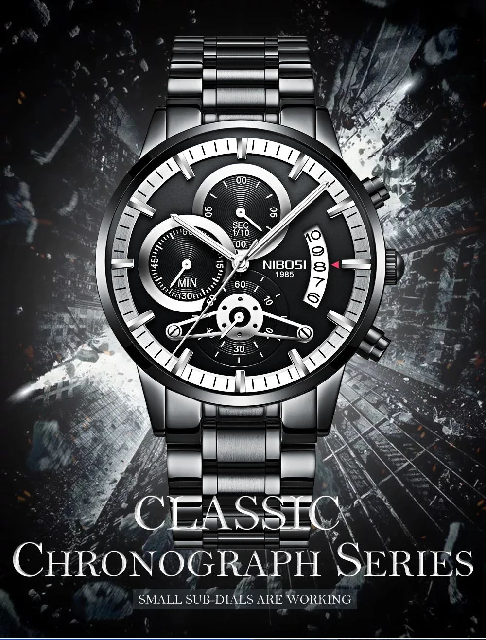 Relogio Masculino NIBOSI, роскошные Брендовые мужские часы, спортивные часы из нержавеющей стали, мужские золотые часы, Лидирующий бренд, деловые часы