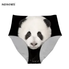 INSTANTARTS бикини с высокой талией, трусики, женские плавки с рисунком панды, купальный костюм, шорты, нижнее белье для купания, женские пляжные купальные плавки