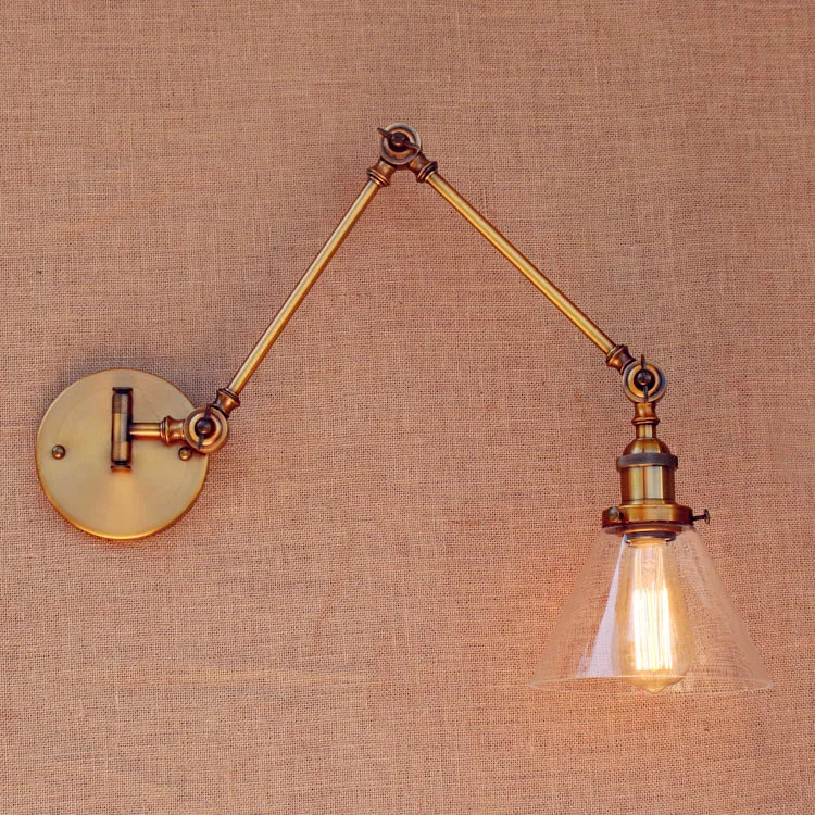 Настенный светильник винтажный латунный с длинным рукавом|applique led|wall lights glasswall light
