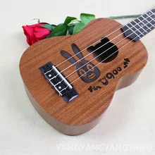 Hawaiian Guitar 4 Cuerdas Soprano Concert Ukulele 21 23 Pulgadas Rebbit Dibujos Animados de Madera Artesanal Ukelele Guitarra Sapele Uke Musical