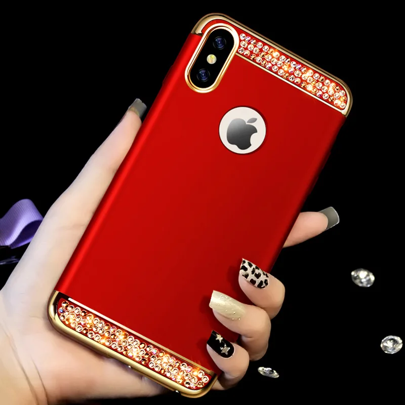 Блестящий чехол со стразами для iPhone 11 Pro Max Xs X iphone XR 5 5S SE 6 6S 7 8 Plus блестящий
