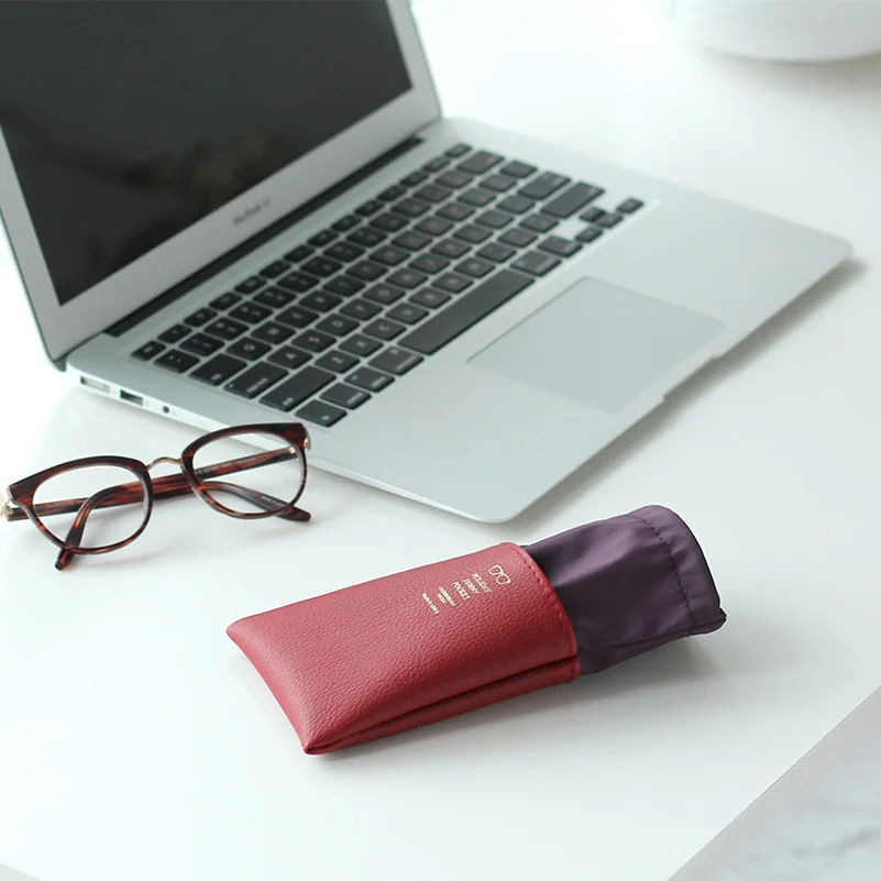 Leather Stitching Glasses Storage Bags Portable Travel Drawing Pocket Phone Polyester Organizers Glass Case Eyewear Accessories (5)