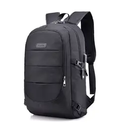 Большая емкость мужской рюкзак в деловом стиле с зарядка через usb защита от кражи Для мужчин походный рюкзак для ноутбука модные серые Для