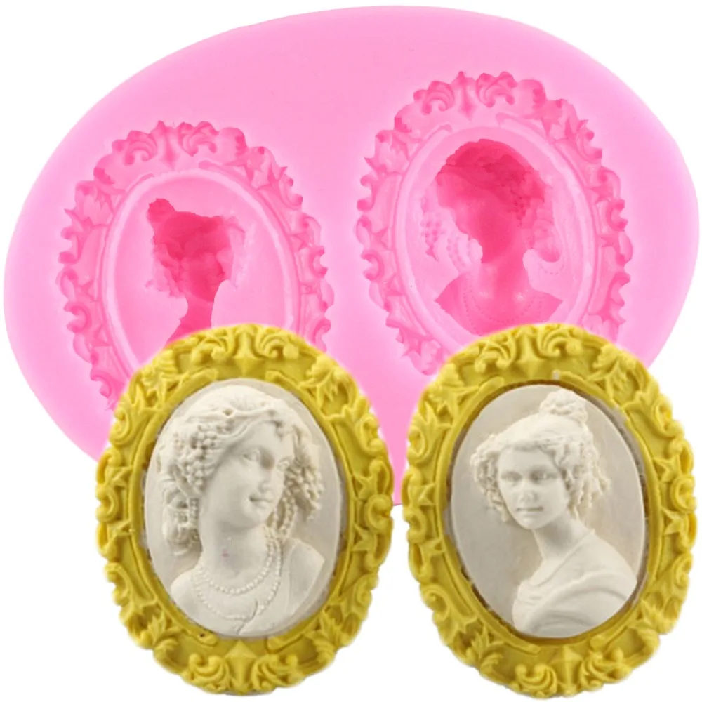 

Food Grade Silicone Mold 3D Frame Woman Fondant Cake Decorating Tools Silicone Soap Mold Silicone Cake Mold