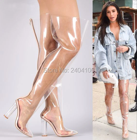 nude thigh high boot