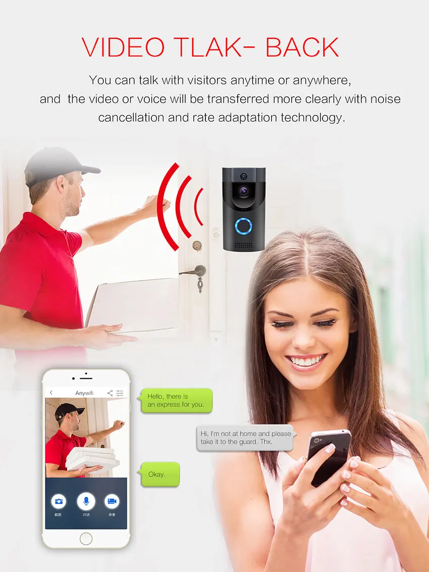 Aimitek B30 WIFI Doorbell Security Camera-12