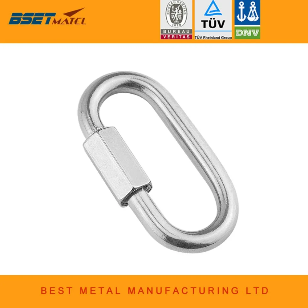 

M5*50mm 304 Stainless Steel Carabiner Oval Screwlock Quick Link Lock Ring Hook Chain Rope Connector Buckle Locked Hook