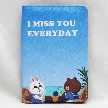 

Cute Cartoon Travel Passport with Short Passport Bag ID Pack Passport Wallet