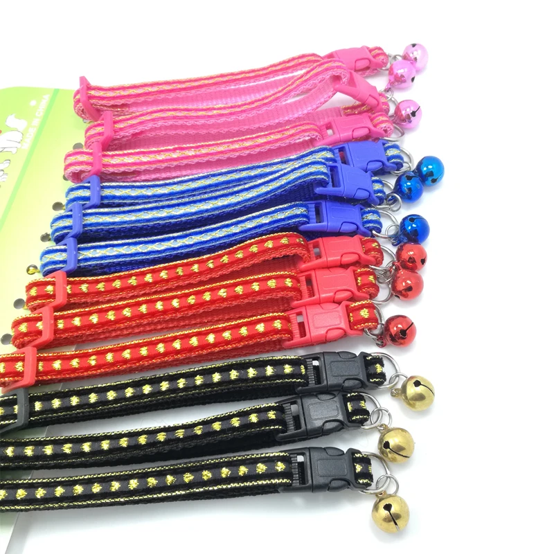 Fengpei 2017 New Arrival coleira gato Fashion Collar For Dogs Pets Cats Necklace Adjustable 4 Color with Bell collier chats animaux 6