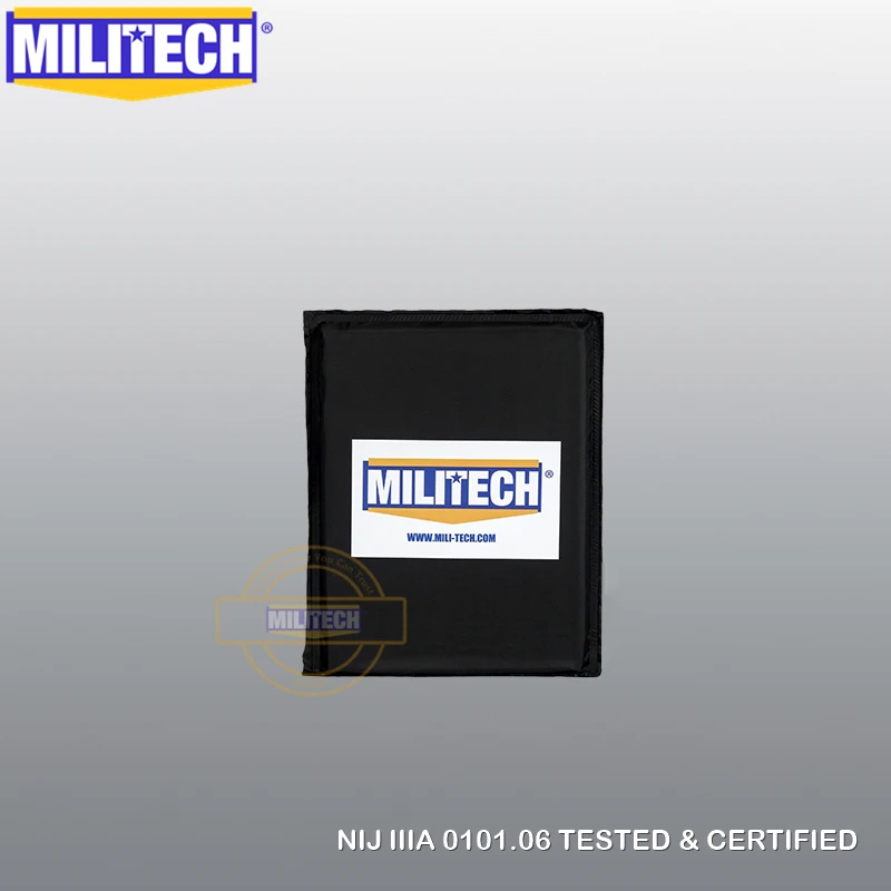 MILITECH 6x8 дюймов Пара NIJ IIIA 0101,06 арамидная мягкая баллистическая пластина+ E2 Уровень 2 ножевая прочная Броня NIJ 0115,00