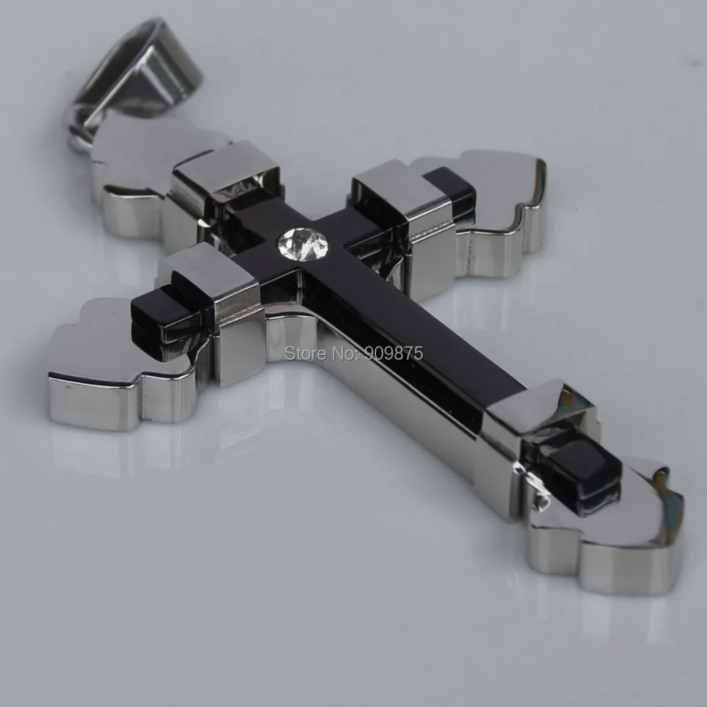 

cool cross cz 316L stainless steel necklaces & pendants free shipping men jewelry 3 color available