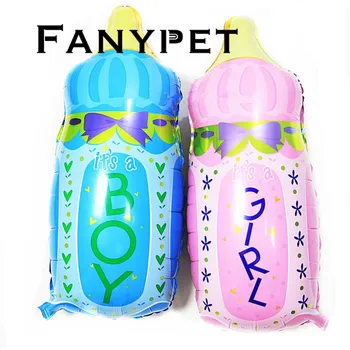

50pcs baby boy girl Milk Bottle ballons pink blue dot Balloons baby shower Birthday Party Decor Newborn Globos Supply