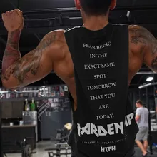 Летняя брендовая мужская гимнастическая майка спортивная футболка майка для бега мужская майка для фитнеса майка без рукавов Спортивные мужские топы