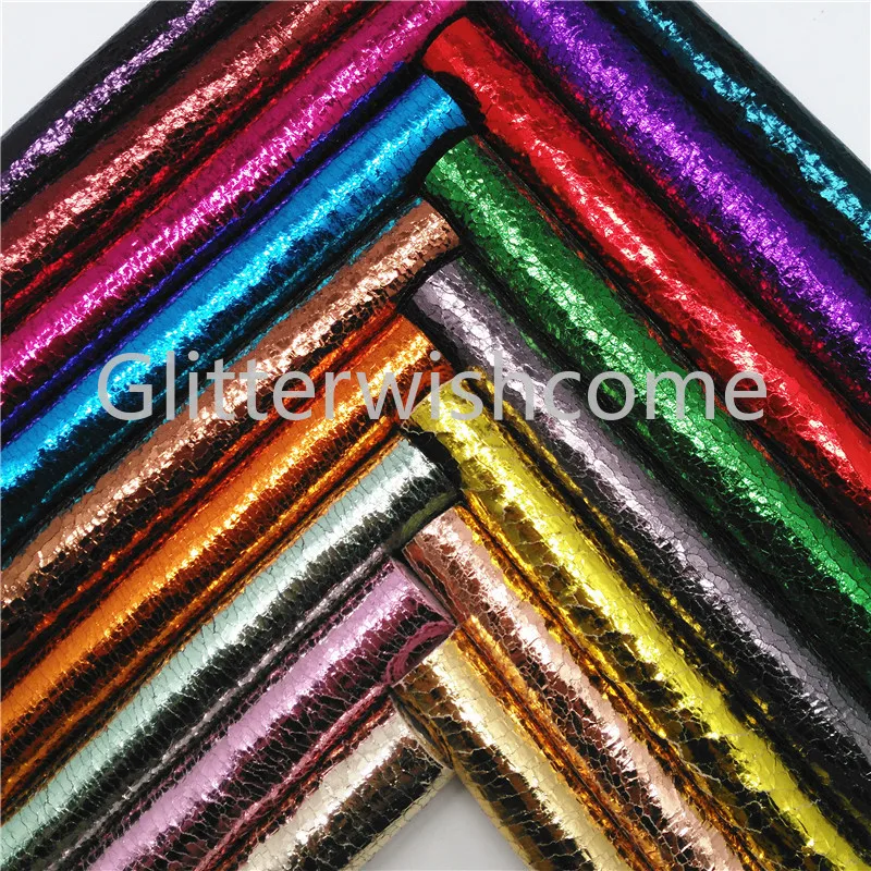 Ткань из искусственной кожи Glitterwishcome 21 х29 см Размер A4 с металлическим блеском