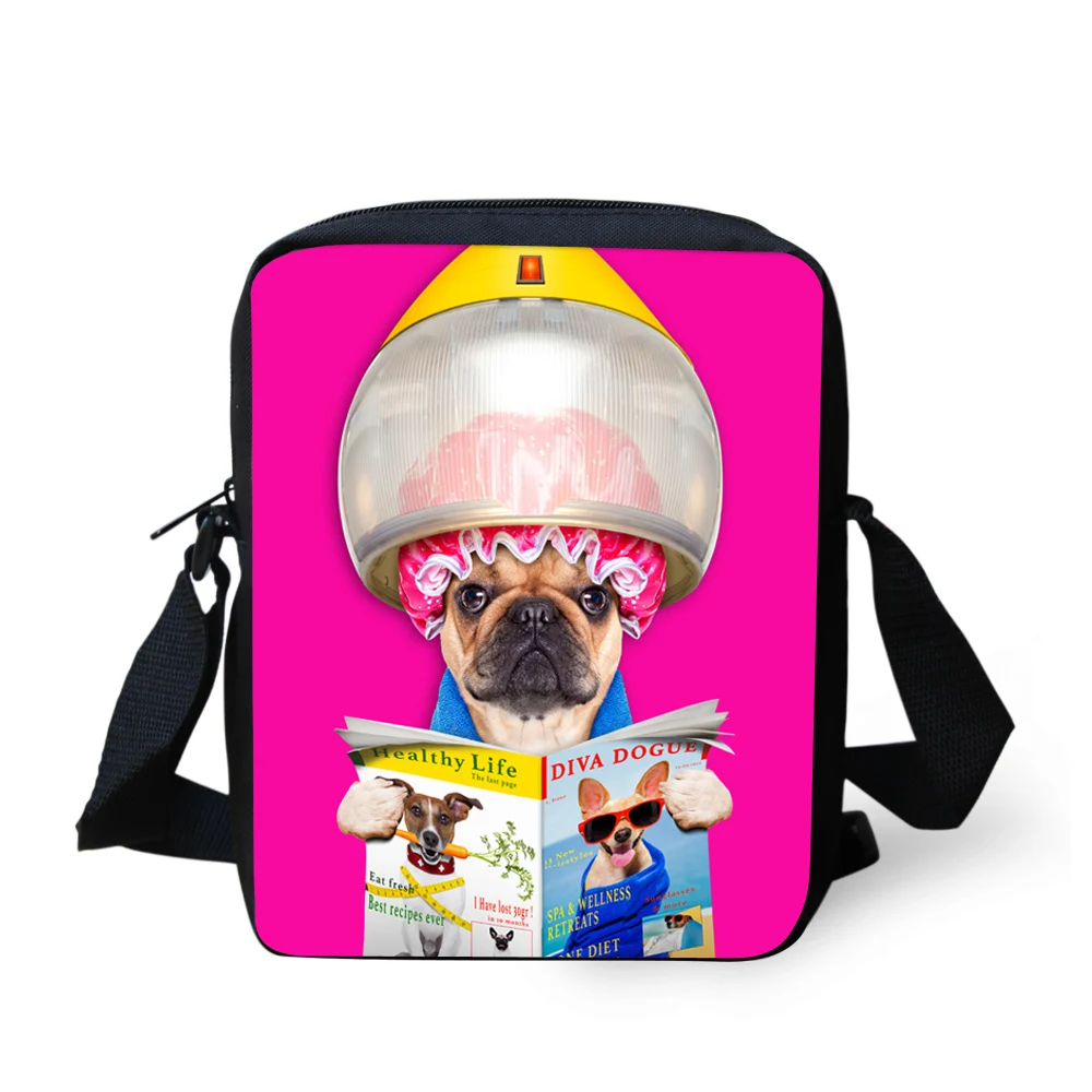 Brand Design Women Messenger Bags Pet Pug Dog Animals Shoulder Bag for Children Kids Crossbody