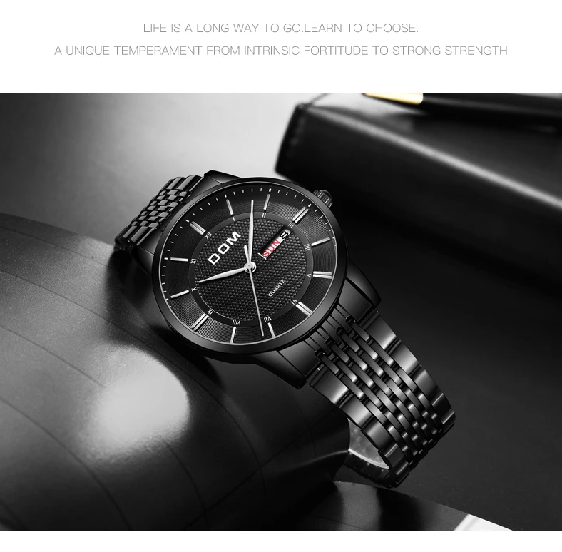 Модные мужские часы dom, Топ бренд, роскошные мужские наручные часы с s-образным ремешком, Мужские кварцевые спортивные часы, relogio masculino, M-11D-7M