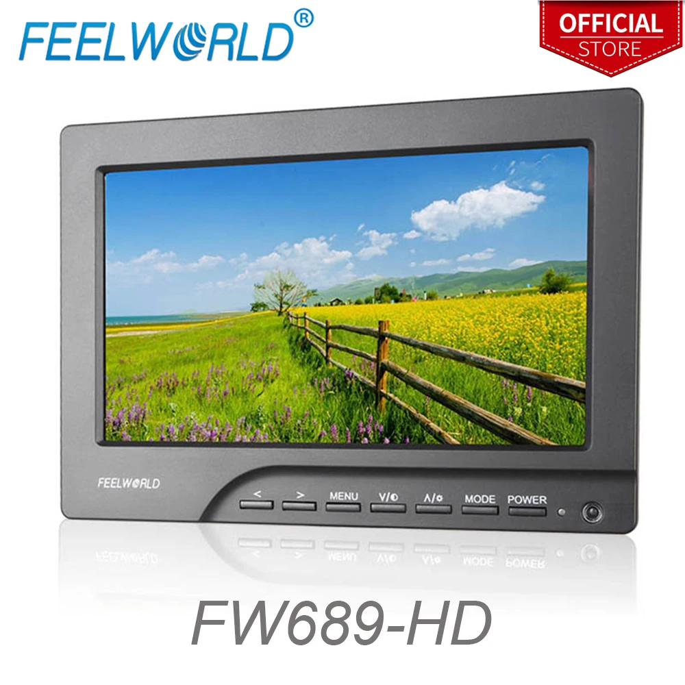 

Feelworld FW689-HD 7 Inch Camera Field Monitor with HDMI Peaking Focus Assist VGA Photography Studio External LCD Monitor