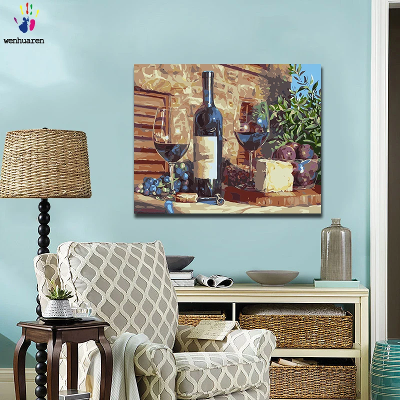 

DIY digital oil painting Still life painting is a combination of number and toolkits with a size of 40x50