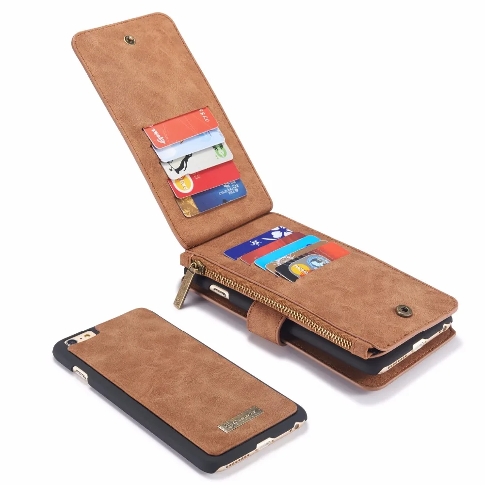 Чехол-кошелек для iPhone 7 Plus/8 Plus, многофункциональный кошелек для денег со съемной задней крышкой для телефона, Супер органайзер для телефона
