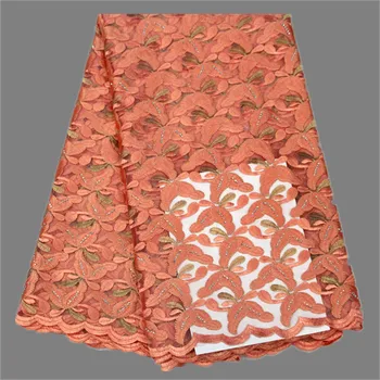 

Wonderful embroidery tulle material fashion French net lace fabric for evening fashion dress BNZ6(5yards/lot)