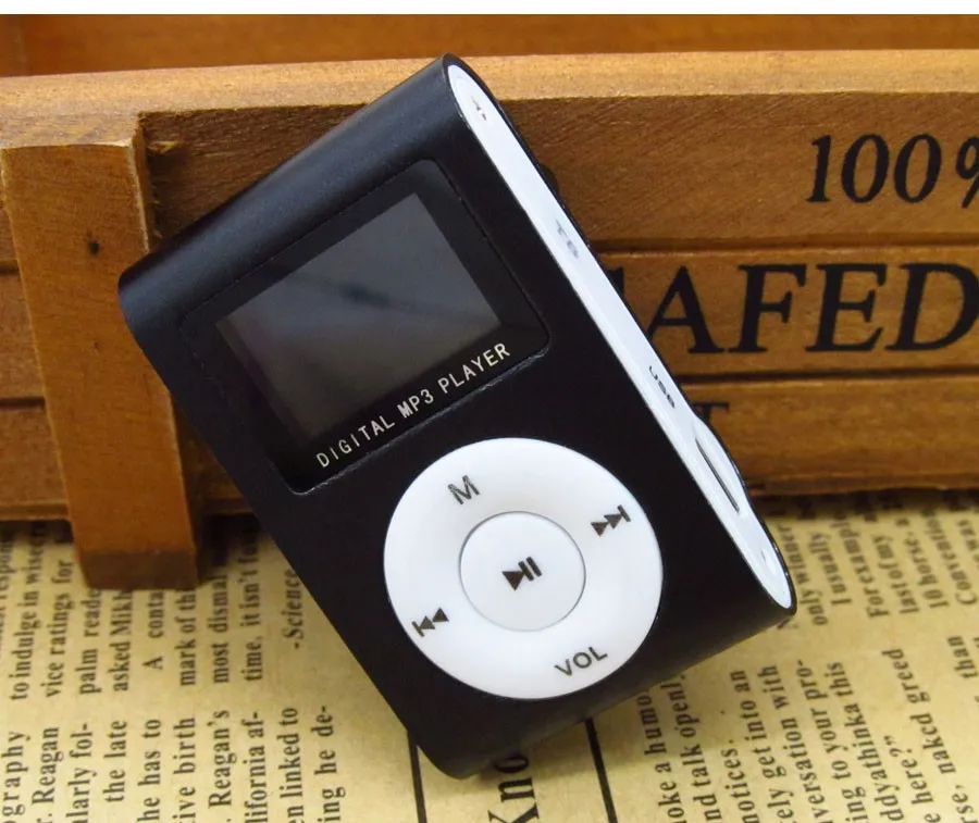 Мини портативный MP3 музыкальный плеер с ЖК-экраном металлический зажим TF слот для карт 5 цветов