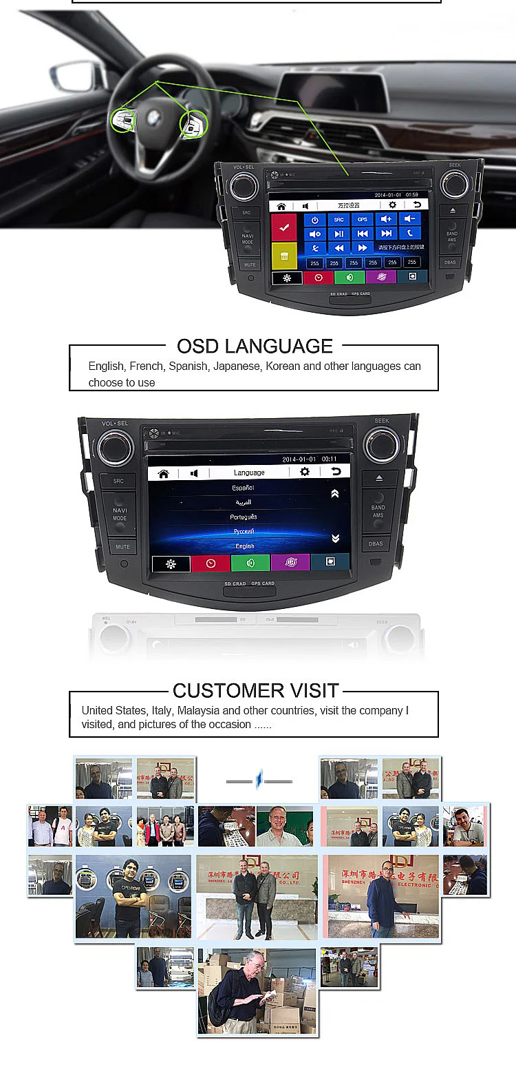 Best LJDA 2 DIN 7 Inch car dvd player for Toyota RAV4 Rav 4 2007-2011 in dash 1080P gps navigation Radio Stereo Canbus Free Maps RDS 4