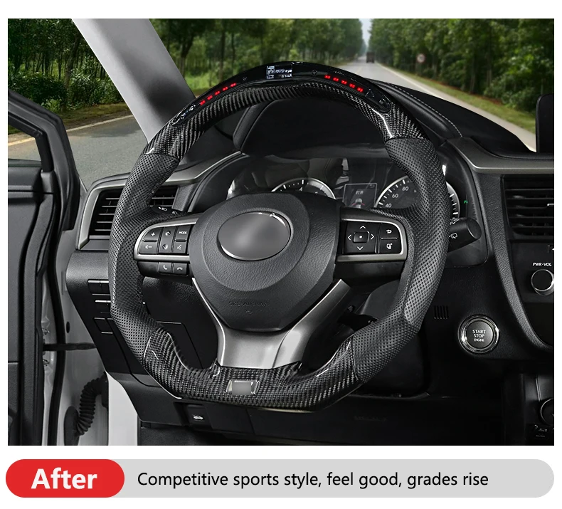 QHCP светодиодный гоночный дисплей руль углеродное волокно кожа бархат воловья кожа оригинальная замена для Lexus NX RX ES RC IS
