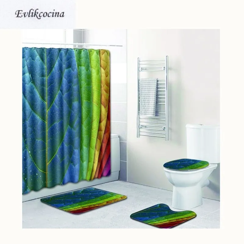 Free Shipping 4pcs Blue Green Yellow Red Leaf Banyo Paspas Blue Green Yellow Red Leaf Banyo Paspas