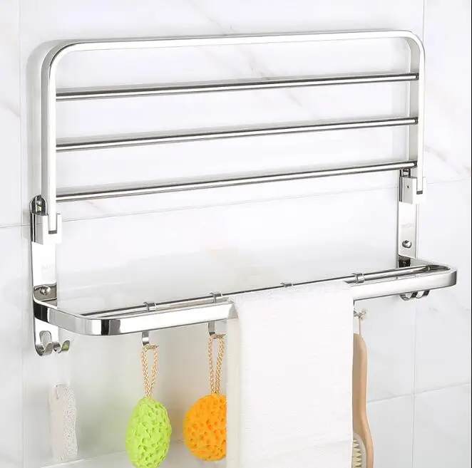 Billige Klapp Beweglichen Bad Handtuch Regal Edelstahl Poliert Bad Handtuch Rack Handtuch Halter ML302