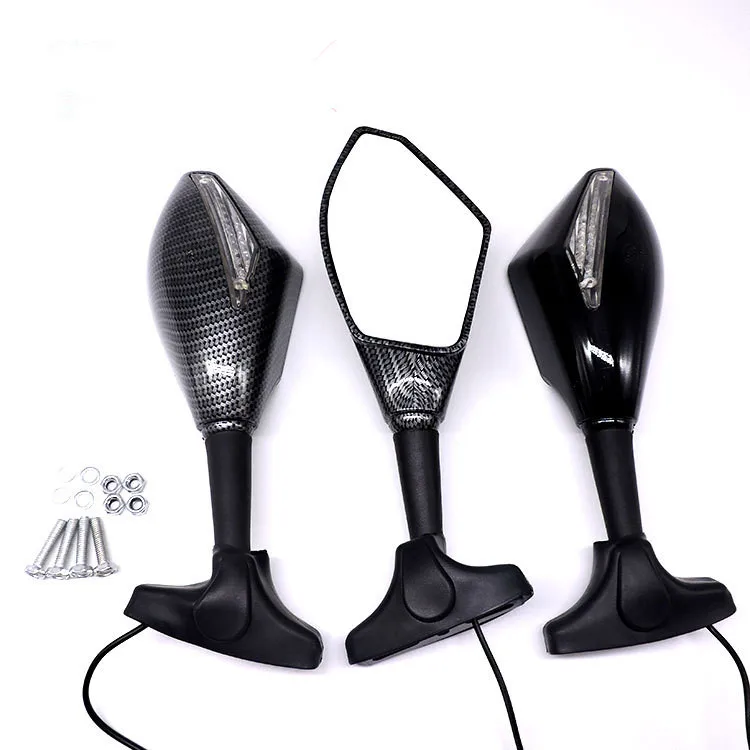 

Universal Motorcycle Rear View Side Wing Mirrors w/ LED Turn Signal Light for Honda Kawasaki Suzuki Yamaha Ducati Street Bikes