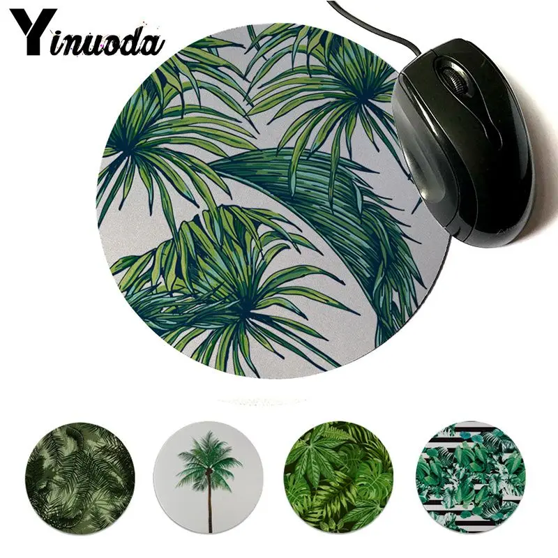 

Yinuoda Non Slip PC Monstera Tropical Icons Soft Rubber Professional Gaming Mouse Pad Round Rubber PC Computer Gaming mousepad