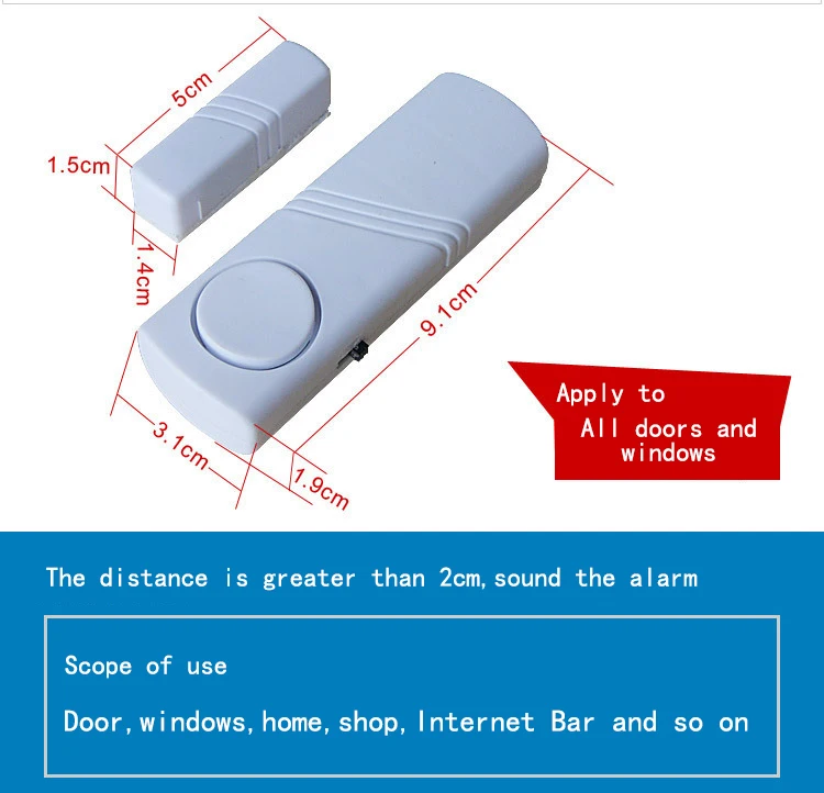1 шт. магнитный датчик беспроводной оконный магнит датчик детектор для дома для окна двери сигнализация вход анти вор безопасности Будильник