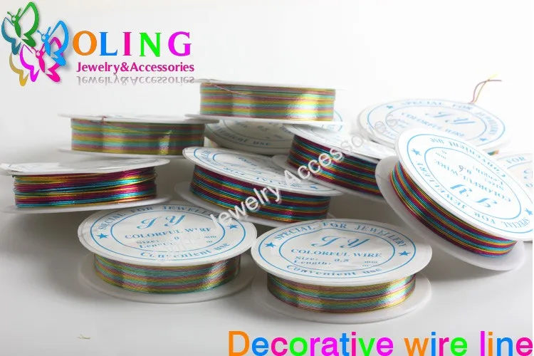 OlingArt 0.4MM 12M/Roll Wire Line Mixed Multicolor Plated Beaded Crafts DIY Choker Bracelet Necklace Jewelry Making OlingArt 0.4MM 12M/Roll Wire Line Mixed Multicolor Plated Beaded Crafts DIY Choker Bracelet Necklace Jewelry Making