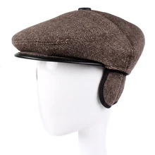 Difanni Зимний берет шапки для мужчин женская шляпа в стиле ретро папа шляпа в британском ретро-стиле мужская плоская кепка