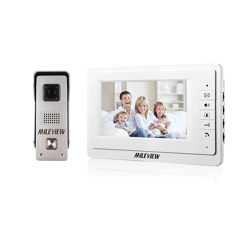 

FREE SHIPPING Wired 7 inch Video Intercom Home Door Phone System 1 White Monitor 1 Waterproof Doorbell Camera In Stock Wholesale