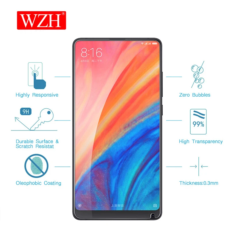 

WZH 9H Explosion-proof Tempered Glass for Xiaomi Mi Mix 2s 2 3 Max 3 Screen Protector For Xiaomi Mi 8 8SE 6 5x 6X F1 Glass film