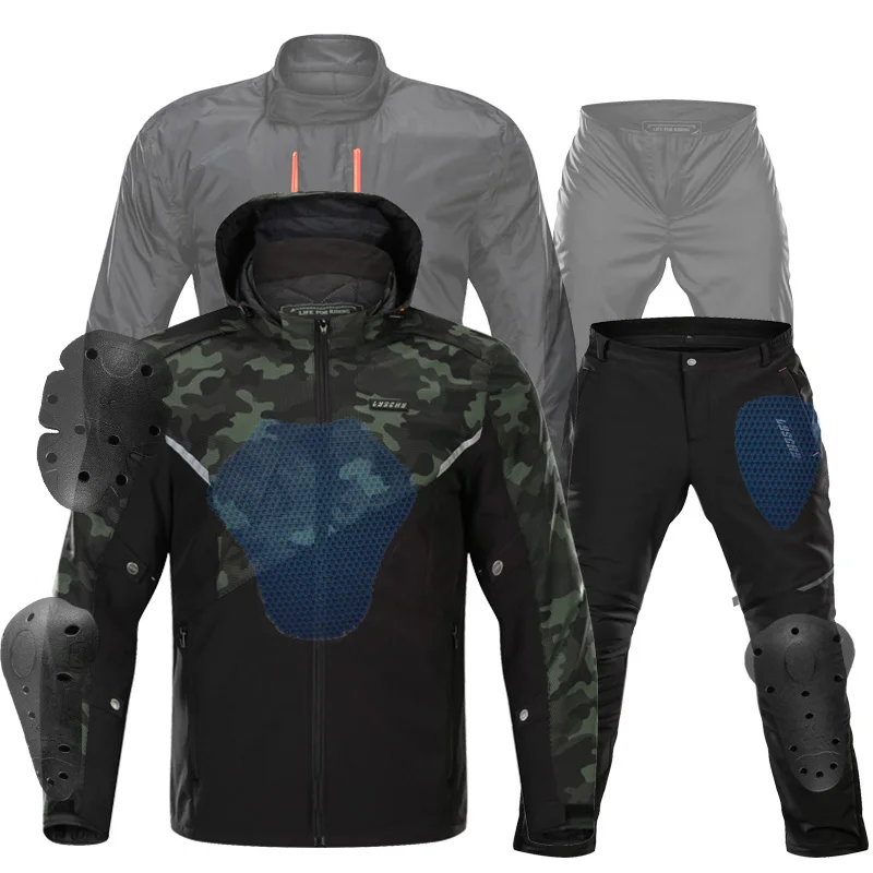 

Lyschy Motorcycle Protective Jackets Protection Keep Warm Motorcycle Jacket Chaqueta Moto Racing Riding Raincoat CE Protect Pads