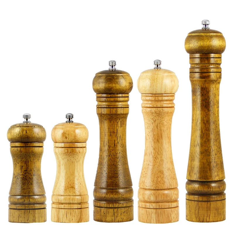 Buy Pepper Grinder Oak Pepper Mill Manual Adjustable
