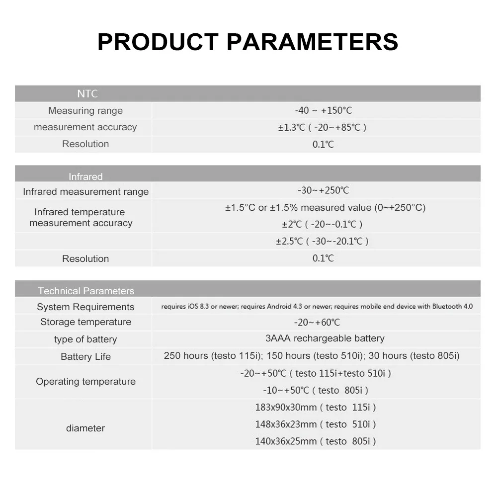 Testo 115i беспроводной зажим для трубы термометр зажим для измерения температуры с Умной технологией