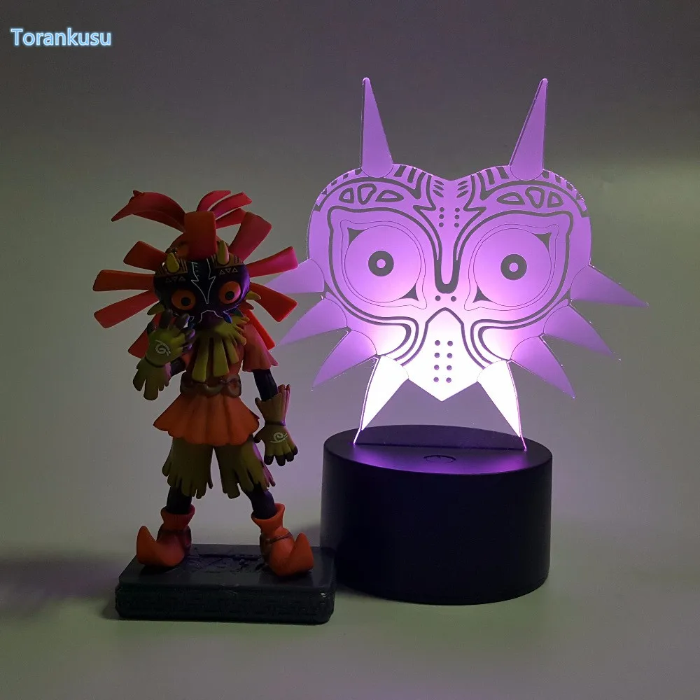

The Legend of Zelda Action Figure Skull Kid Majoras Mask 3D Visual Illusion LED RGB USB Nightlight Link Anime Game Toy DIY101