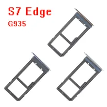 10 шт./партия, черный/Золотой/Серебряный слот для sim-карты, держатель для samsung Galaxy S7 edge G935 G935F G935A, один/двойной, высокое качество