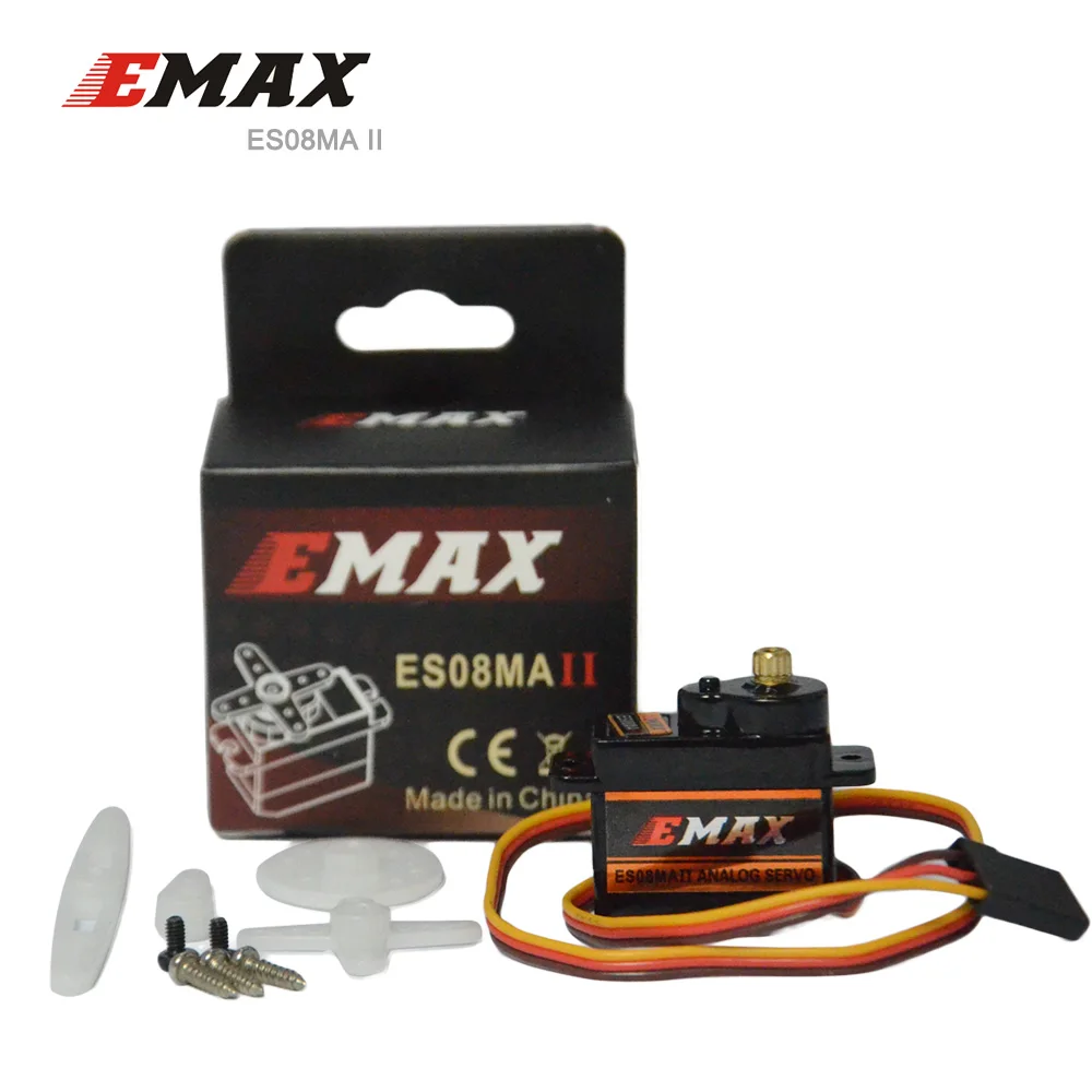 4 шт./лот EMAX ES08MA II 12g Мини-Аналоговый сервопривод для радиоуправляемой модели