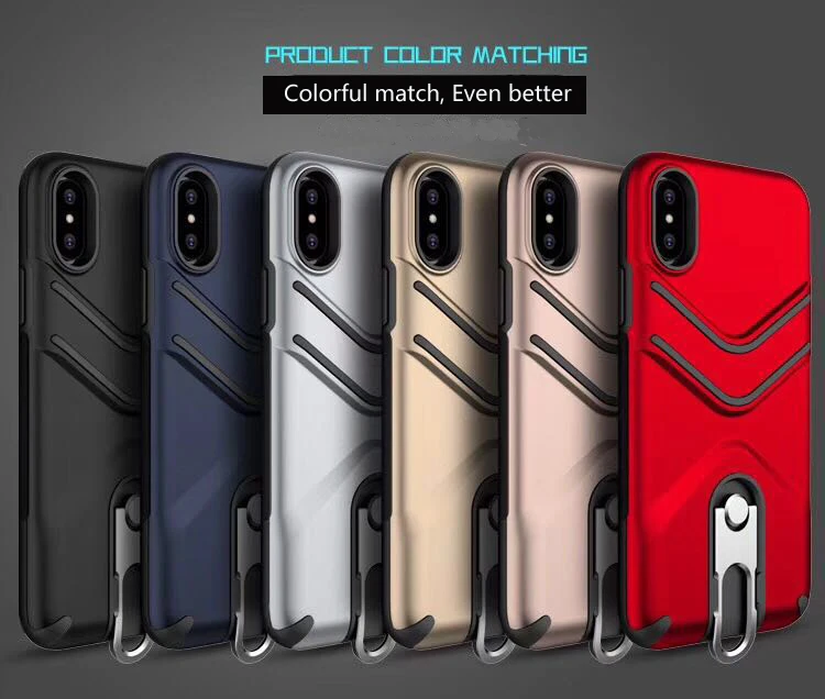 

Shockproof Armor Phone Case For Apple iphone X 8 7 Plus Luxury Outdoor TPU Protective Hook Hard Cases For iphone 6 6s Plus Coque